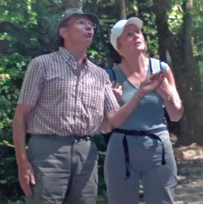 Photo of Bill Bacon and Jane Broomhead at Bingham Linear Park in 2003