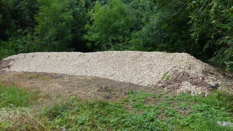 Limestone Butterfly Bank at Aston Brickyard shortly after creation