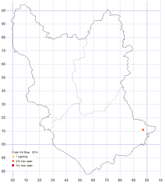 Chalkhill Blue distribution map 2014