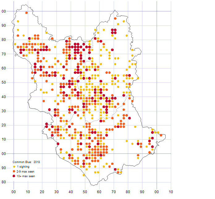 Common Blue distribution map 2018