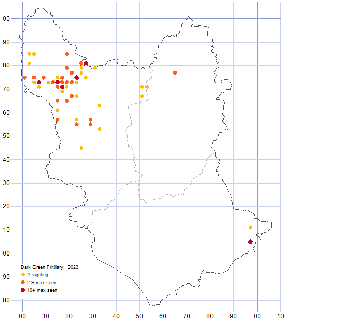 Dark-green Fritillary distribution map 2023