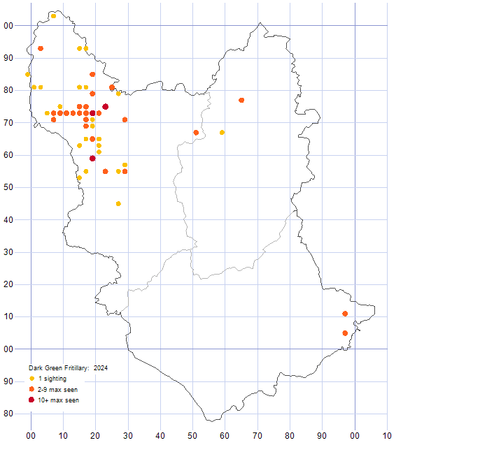 Dark-green Fritillary distribution map 2024
