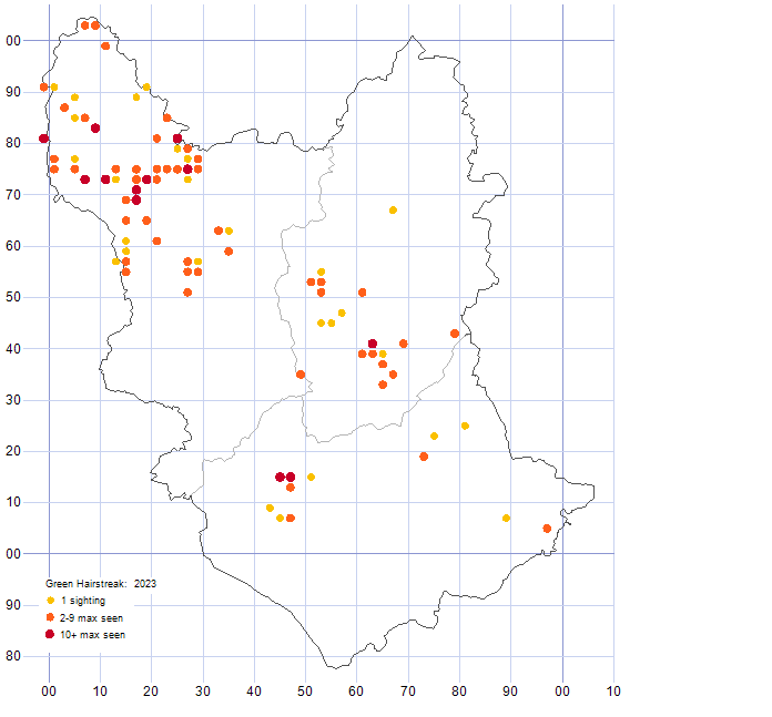 Green Hairstreak distribution map 2023