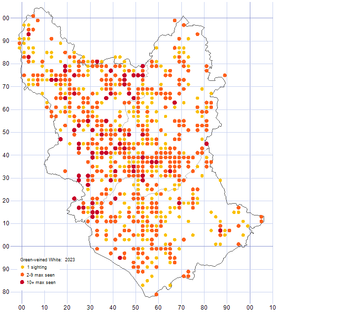 Green-veined White distribution map 2023