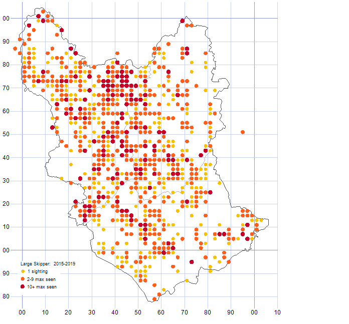 Large Skipper distribution map 2015-19