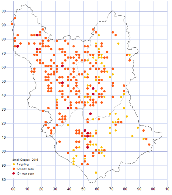 Small Copper distribution map 2015