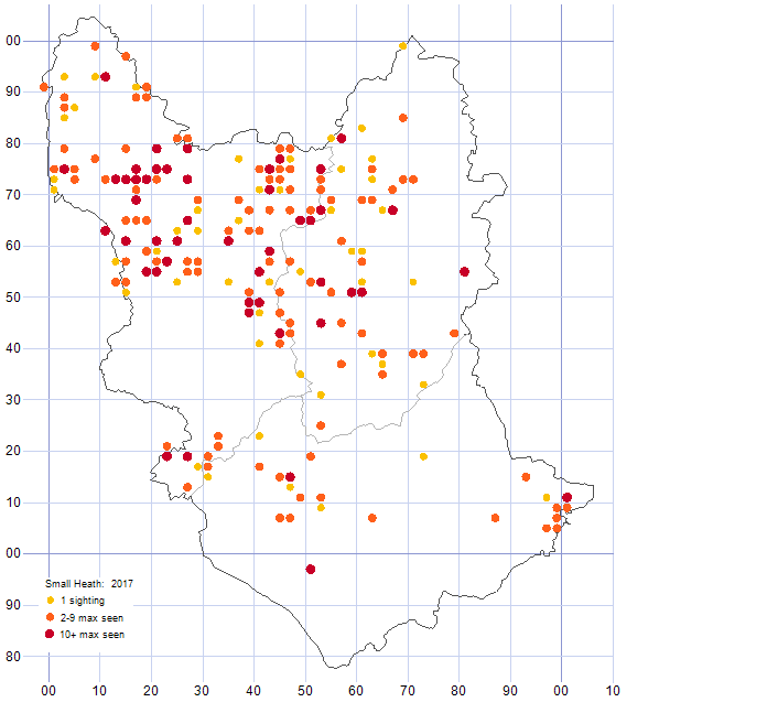 Small Heath distribution map 2017