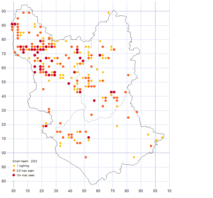 Small Heath distribution map 2023